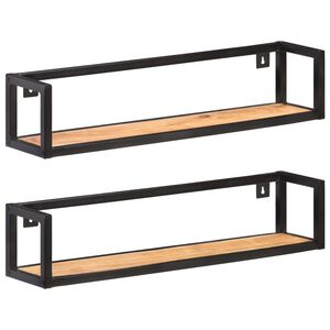 vidaXL V&auml;gghyllor 2 st 80 cm massivt akaciatr&auml;