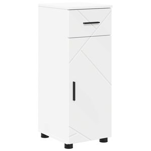 vidaXL Badrumssk&aring;p Vit 30 x 35 x 80 cm Konstruerat tr&auml;, Metall