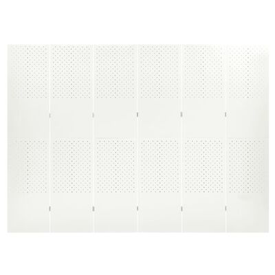 vidaXL Rumsavdelare 6 paneler 2 st vit 240 x 180 cm stål