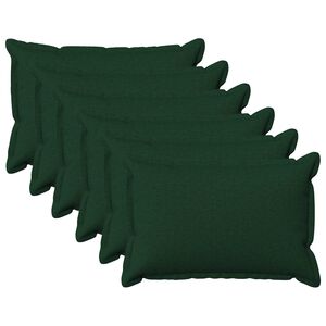 vidaXL Kudd&ouml;verdrag 6 st HOUTEN M&ouml;rkgr&ouml;n 40 x 60 cm Faux Linne