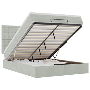 vidaXL Ottoman s&auml;ngram med madrasser ljusgr&aring; 140x190 cm sammet