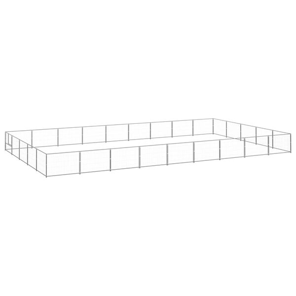 vidaXL Hundg&aring;rd silver 45 m&sup2; st&aring;l