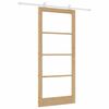 vidaXL Skjutd&ouml;rr ORKDAL Naturf&auml;rg 93 x 211 cm Massivt talltr&auml; och glas