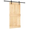 vidaXL Skjutd&ouml;rr Naturlig och svart 100 x 210 cm Massiv furutr&auml;d&ouml;rr
