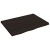 vidaXL Bordsskiva m&ouml;rkbrun 80x60x(2-4) cm behandlad massiv ek