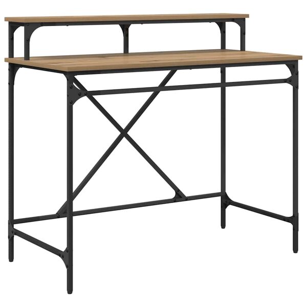 vidaXL Skrivbord Artisan Ek 100 x 50 x 90 cm Konstruerat tr&auml;