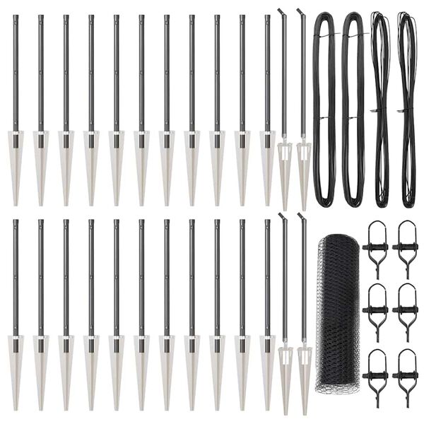 vidaXL St&auml;ngselstolpe Gr&aring; 50 x 1 m (25 mm n&auml;t) St&aring;l och PVC