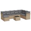 vidaXL Soffgrupp f&ouml;r tr&auml;dg&aring;rden med dynor 9 delar beige konstrotting