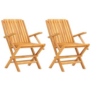 vidaXL Hopf&auml;llbara stolar 2 st 61x67x90 cm massivt tr&auml; i teak