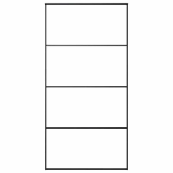 vidaXL Skjutdörr frostat ESG-glas och aluminium 102,5x205 cm svart