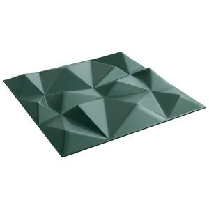 vidaXL V&auml;ggpaneler 12 st 50 x 50 cm Diamond Gr&ouml;n XPS Skum