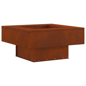 vidaXL Eldsk&aring;l Rostig 80 x 80 x 40 cm V&auml;derbest&auml;ndig st&aring;l