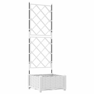 vidaXL Tr&auml;dg&aring;rdsplanterare Vit 40 x 40 x 125,5 cm PP