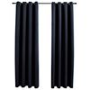 vidaXL M&ouml;rkl&auml;ggningsgardiner med ringar 2 st svart 137x213 cm tyg