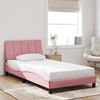 vidaXL Bed Frame without Mattress "Hanko" Pink 100x200 cm Velvet