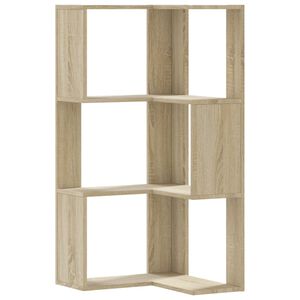 vidaXL Bokhylla h&ouml;rn 3 hyllplan sonoma-ek 50x50x102 cm konstruerat tr&auml;
