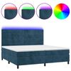vidaXL Rams&auml;ng med madrass & LED m&ouml;rkbl&aring; 200x200 cm sammet