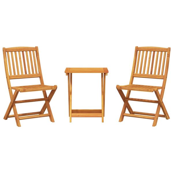 vidaXL Hopf&auml;llbar matgrupp 3 delar massivt akaciatr&auml;