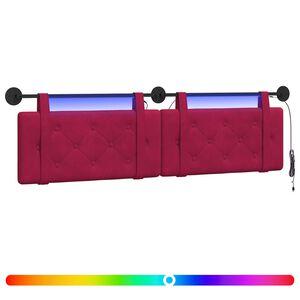 vidaXL H&auml;ngande s&auml;nggavel Med LED-lampa Vinr&ouml;d Sammet