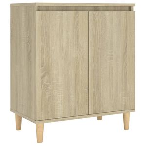 vidaXL Sk&auml;nk massiva tr&auml;ben sonoma-ek 60x35x70 cm konstruerat tr&auml;