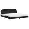 vidaXL Bed "Viana" with Mattress Black 200x200 cm Faux Leather
