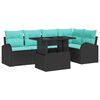 vidaXL Tr&auml;dg&aring;rdsoffset 6 st 5-Antal sittplatser Svart Poly rattan