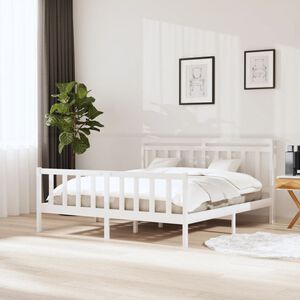 vidaXL S&auml;ngram massivt tr&auml; 180x200 cm vit