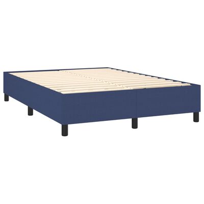 vidaXL Ramsäng med madrass blå 140x190 cm tyg