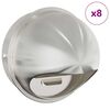 vidaXL Luftventilationslock 8 pcs Silver 200 mm Rostfritt st&aring;l