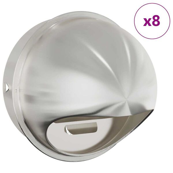 vidaXL Luftventilationslock 8 pcs Silver 200 mm Rostfritt st&aring;l
