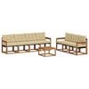 vidaXL Utomhussoffset med kudde 8 pcs Naturlig och Beige