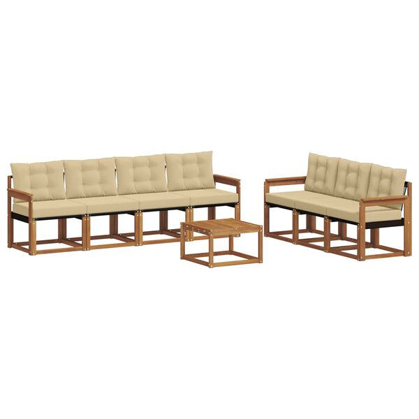 vidaXL Utomhussoffset med kudde 8 pcs Naturlig och Beige