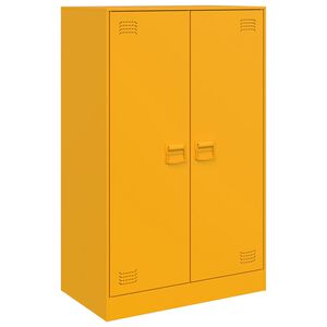 vidaXL Sk&auml;nk senapsgul 67x39x107 cm st&aring;l