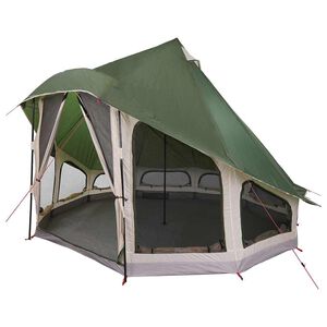 vidaXL Tipi T&auml;lt med tak med lagring Gr&ouml;n 404 x 370 x 270 cm taffeta