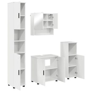 vidaXL Badrumsm&ouml;belset 4 st H&ouml;gblanka vita 61 x 35 x 64 cm