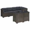vidaXL 7-sits Soffa med Kuddar Rattanlook PP Ljusgr&aring;