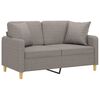 vidaXL 2-sits soffa med prydnadskuddar taupe 120 cm tyg