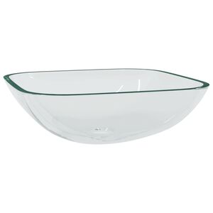 vidaXL Handfat glas 42x42x14 cm transparent