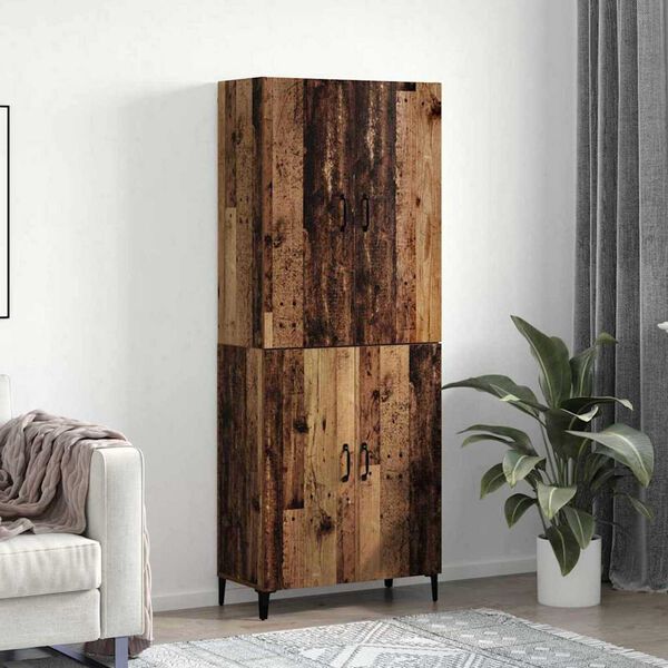 vidaXL Skåp 2 pcs Gammalt trä Konstruerat trä