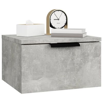 vidaXL Väggmonterade sängbord 2 st betonggrå 34x30x20 cm