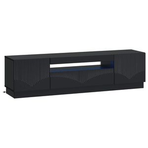 vidaXL LED TV-sk&aring;p Svart Konstruerat tr&auml;
