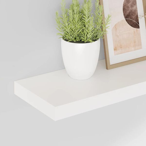 vidaXL Sv&auml;vande v&auml;gghyllor 2 st vit h&ouml;gglans 60x23,5x3,8 cm MDF