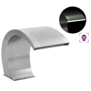 vidaXL Poolfont&auml;n med LED rostfritt st&aring;l 30x60x45 cm