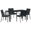 vidaXL Tr&auml;dg&aring;rdsm&ouml;belset 5 pcs Svart och Gr&aring; PE Rattan