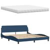 vidaXL Bed with Mattress "Hanko" Blue 180x200 cm Fabric