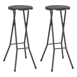 vidaXL Hopf&auml;llbara barstolar 2 st HDPE och st&aring;l konstrotting brun