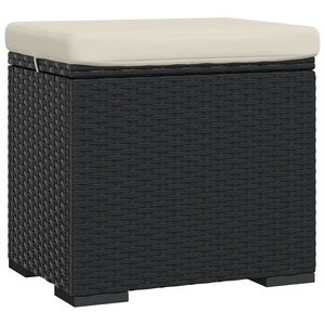 vidaXL Fotpall med kudde svart 40x30x40 cm konstrotting