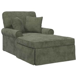vidaXL Chaise Lounge med Kjol med kudde Gr&ouml;n 157 x 91 x 91 cm ARES