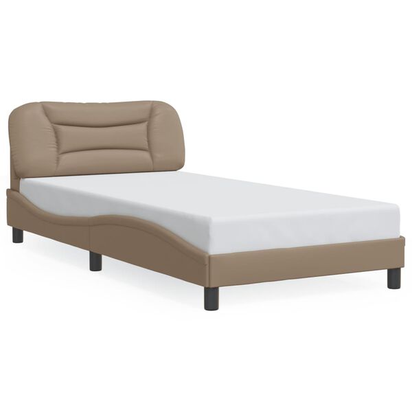 vidaXL Bed Frame without Mattress "Hvar" Cappuccino 100x200 cm Faux Leather