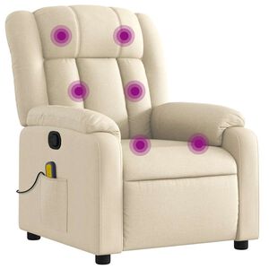 vidaXL Massagef&aring;t&ouml;lj gr&auml;ddvit tyg